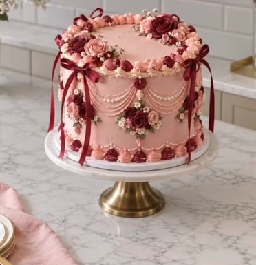 Pink butterfly cake from the Your Kitchen menu.